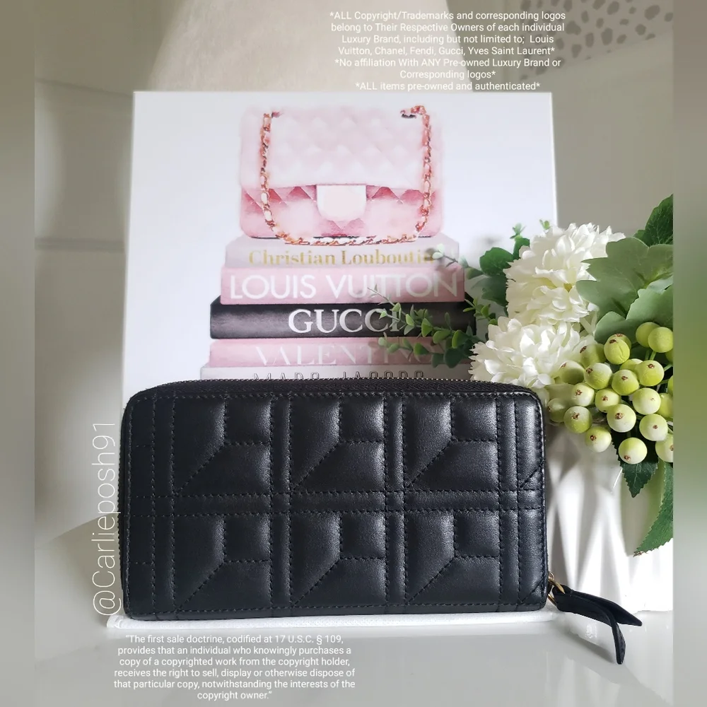 **SOLD** Authentic Pre-owned Gucci Marmont Pearl Logo Quilted Long Wallet - Picture 3 of 12